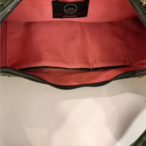 Big Buddha Emerald Velvet & Beaded Sequin Handbag - Gold Hardware - Rare - Picture 7 of 9